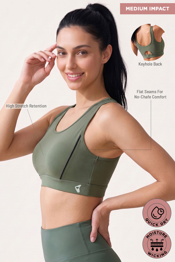 Zelocity Medium Impact Quick Dry Sports Bra - Four Clover Leaf — image 7